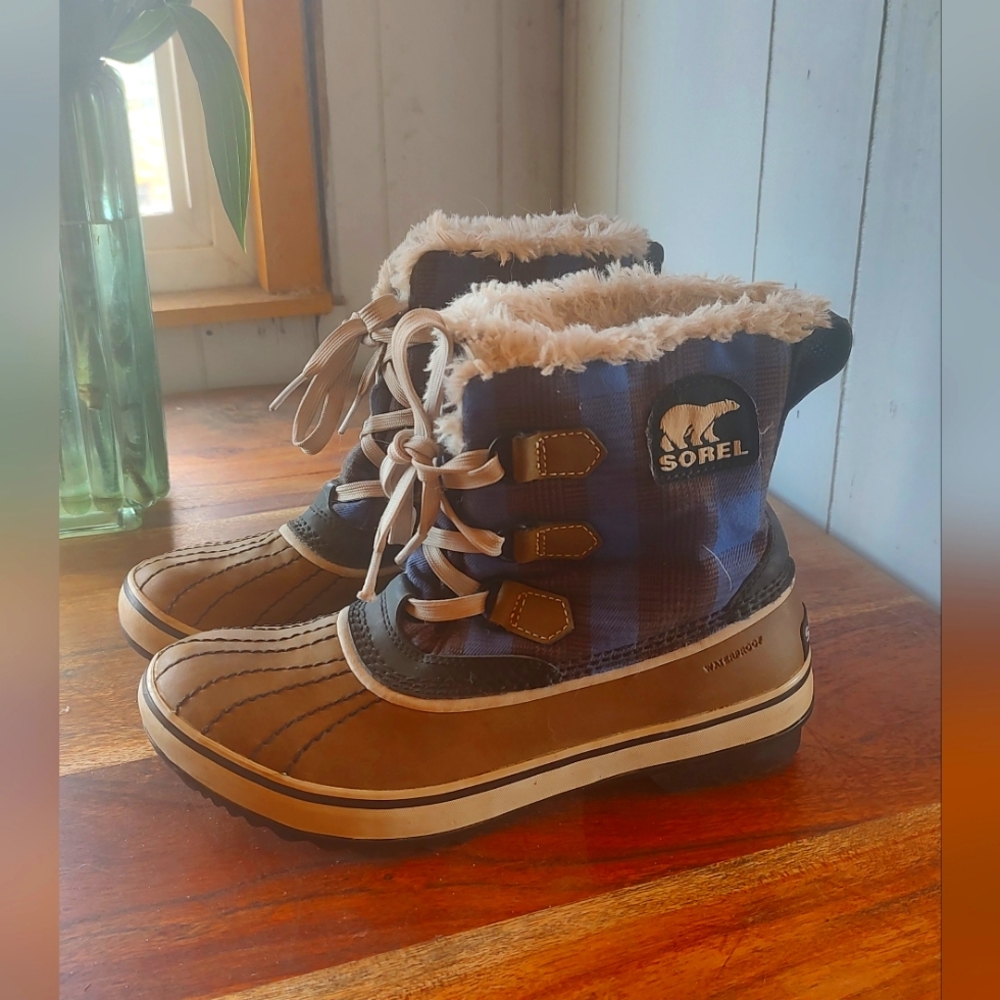 Waterproof Plaid Blue Sorel Boots